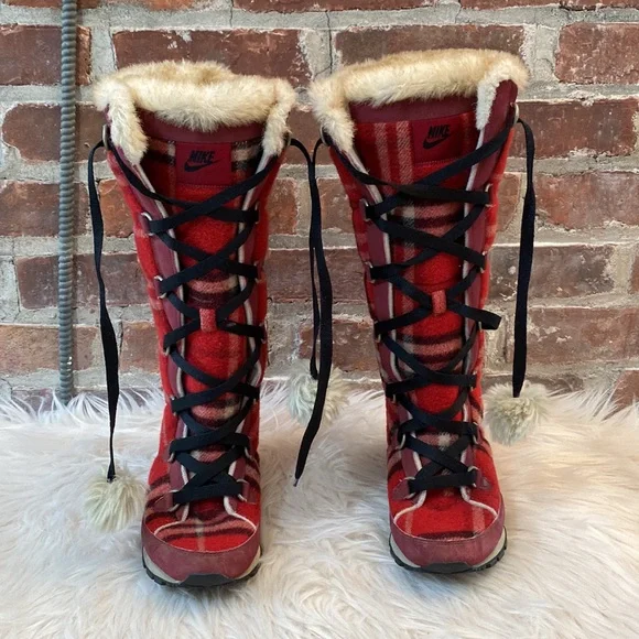 Nike Hi3 Plaid Winter Snow Boots, Size 5 - Picture 4 of 16